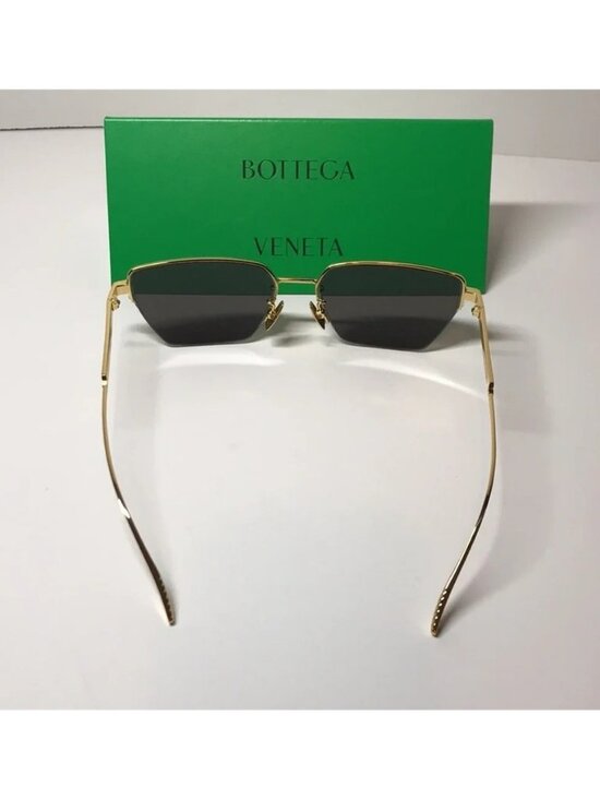 New Authentic Bottega Veneta Gold and Gray Sunglasses BV1107S 004